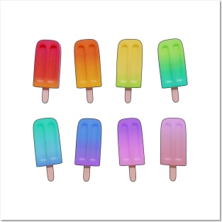 Rainbow Popsicles Posters and Art